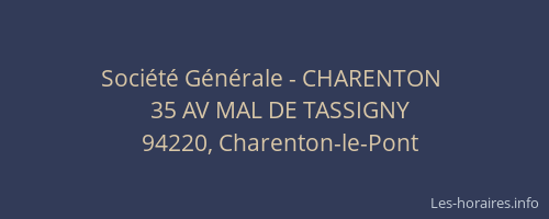 Soci&eacute;t&eacute; G&eacute;n&eacute;rale - CHARENTON&nbsp;