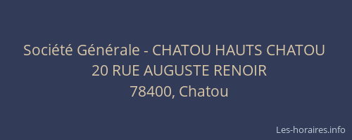 Société Générale - CHATOU HAUTS CHATOU 