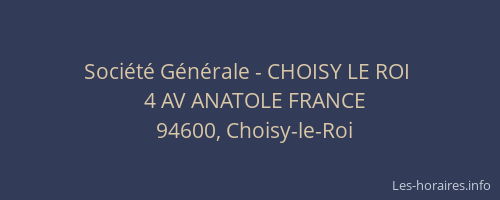 Société Générale - CHOISY LE ROI 