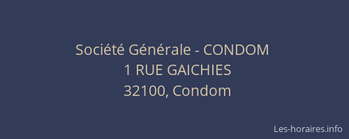 Société Générale - CONDOM 