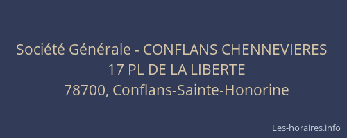 Soci&eacute;t&eacute; G&eacute;n&eacute;rale - CONFLANS CHENNEVIERES&nbsp;