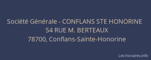Société Générale - CONFLANS STE HONORINE 