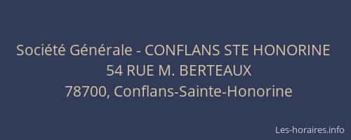 Soci&eacute;t&eacute; G&eacute;n&eacute;rale - CONFLANS STE HONORINE&nbsp;