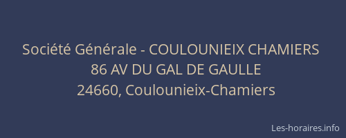 Société Générale - COULOUNIEIX CHAMIERS 