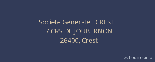 Soci&eacute;t&eacute; G&eacute;n&eacute;rale - CREST&nbsp;