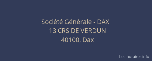 Société Générale - DAX 