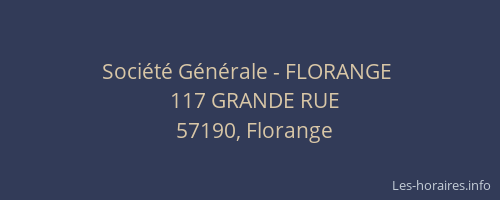 Société Générale - FLORANGE 