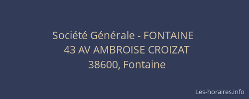 Société Générale - FONTAINE 