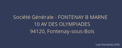 Société Générale - FONTENAY B MARNE 