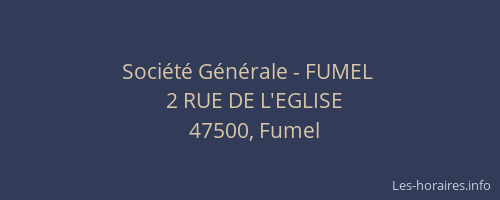 Société Générale - FUMEL 