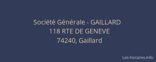 Société Générale - GAILLARD 