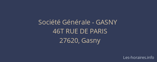 Soci&eacute;t&eacute; G&eacute;n&eacute;rale - GASNY&nbsp;