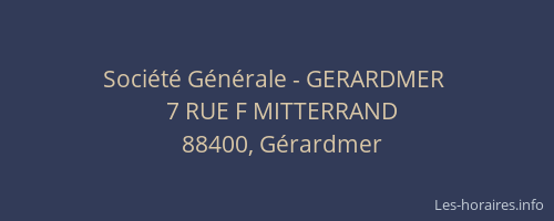 Société Générale - GERARDMER 