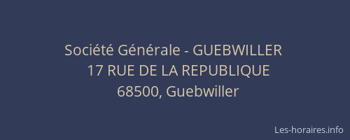 Société Générale - GUEBWILLER 