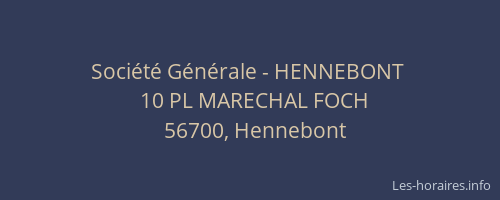 Soci&eacute;t&eacute; G&eacute;n&eacute;rale - HENNEBONT&nbsp;