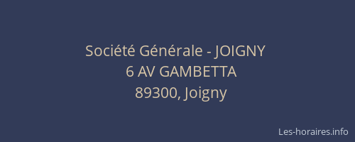Société Générale - JOIGNY 