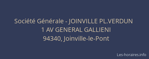 Soci&eacute;t&eacute; G&eacute;n&eacute;rale - JOINVILLE PL.VERDUN&nbsp;
