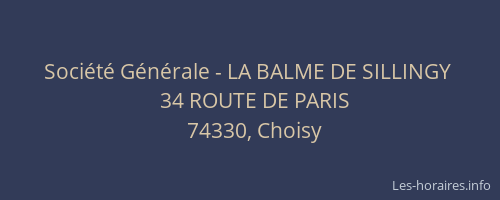 Société Générale - LA BALME DE SILLINGY 