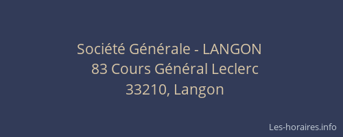 Société Générale - LANGON 