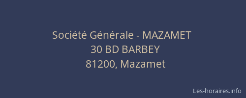 Société Générale - MAZAMET 