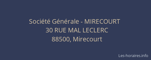 Société Générale - MIRECOURT 