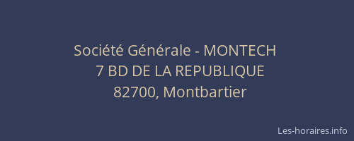 Société Générale - MONTECH 