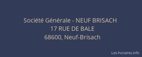 Société Générale - NEUF BRISACH 