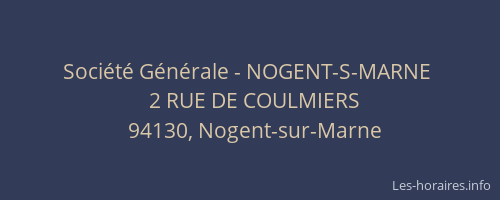 Société Générale - NOGENT-S-MARNE 