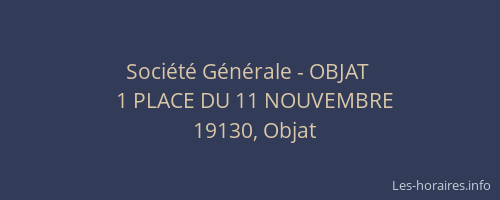 Société Générale - OBJAT 