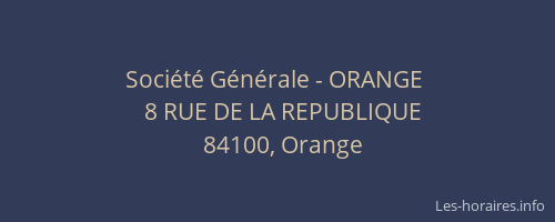 Société Générale - ORANGE 