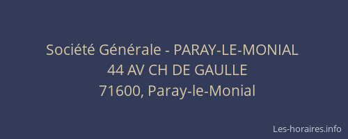 Société Générale - PARAY-LE-MONIAL 