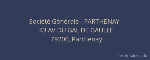 Société Générale - PARTHENAY 