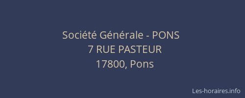 Soci&eacute;t&eacute; G&eacute;n&eacute;rale - PONS&nbsp;