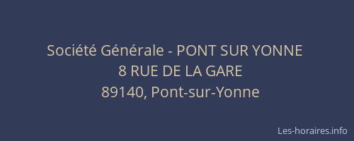 Société Générale - PONT SUR YONNE 