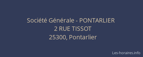Soci&eacute;t&eacute; G&eacute;n&eacute;rale - PONTARLIER&nbsp;