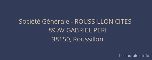 Société Générale - ROUSSILLON CITES 