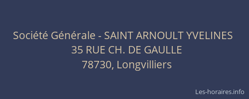 Société Générale - SAINT ARNOULT YVELINES 