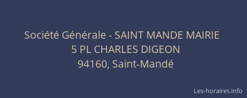 Société Générale - SAINT MANDE MAIRIE 
