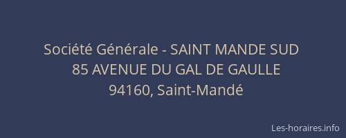 Société Générale - SAINT MANDE SUD 