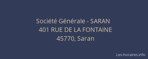 Société Générale - SARAN 