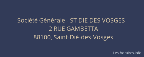 Société Générale - ST DIE DES VOSGES 