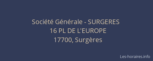 Société Générale - SURGERES 