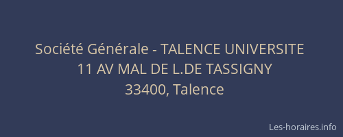 Société Générale - TALENCE UNIVERSITE 