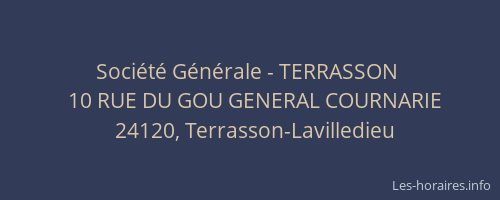 Soci&eacute;t&eacute; G&eacute;n&eacute;rale - TERRASSON&nbsp;