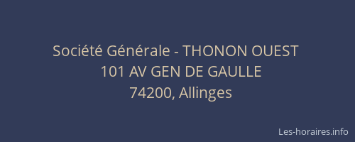 Société Générale - THONON OUEST 