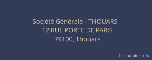 Société Générale - THOUARS 
