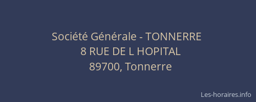 Société Générale - TONNERRE 