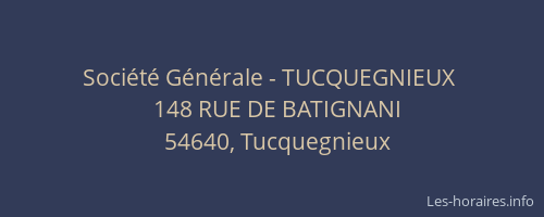 Société Générale - TUCQUEGNIEUX 