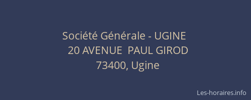 Société Générale - UGINE 