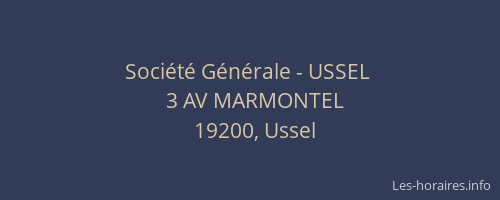 Soci&eacute;t&eacute; G&eacute;n&eacute;rale - USSEL&nbsp;